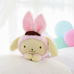 32*20cm Kawaii Soft melody/Pig Plush Toy Cartoon Anime Long Cushion Fluffy Cat/Bunny Napkin Kids Christmas Gift