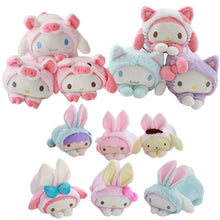 Load image into Gallery viewer, 32*20cm Kawaii Soft melody/Pig Plush Toy Cartoon Anime Long Cushion Fluffy Cat/Bunny Napkin Kids Christmas Gift