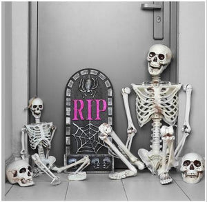 36 Inch Halloween Prop Skeleton Full Size Skeleton Skull Hand Lifelike Human Body Poseable Anatomy Model Party Festival Decor