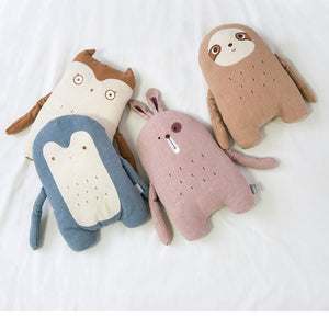 38x25CM Soft Cute Stuffed Sloth Toy Plush Rabbit Penguin Owl Toy Animals Plushie Doll Pillow Sofa Cushion For Kids Birthday Gift
