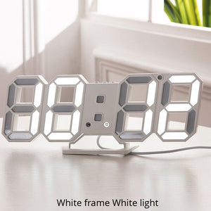 3D LED Wall Clock Modern Design Digital Table Clock Alarm Nightlight Saat reloj de pared Watch For Home Living Room Decoration