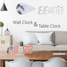 Load image into Gallery viewer, 3D LED Wall Clock Modern Design Digital Table Clock Alarm Nightlight Saat reloj de pared Watch For Home Living Room Decoration