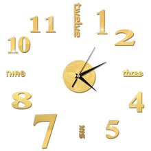 Load image into Gallery viewer, 3D Wall Clock Mirror Wall Stickers Creative DIY Wall Clocks Removable Art Decal Sticker Home Decor Living Room Quartz Needle Hot