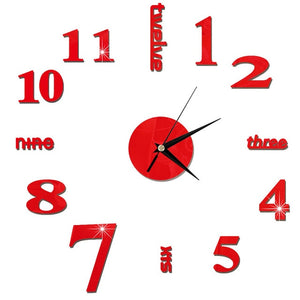 3D Wall Clock Mirror Wall Stickers Creative DIY Wall Clocks Removable Art Decal Sticker Home Decor Living Room Quartz Needle Hot