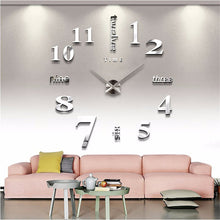 Load image into Gallery viewer, 3D Wall Clock Mirror Wall Stickers Creative DIY Wall Clocks Removable Art Decal Sticker Home Decor Living Room Quartz Needle Hot