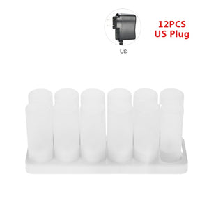 4/6/12pcs LED Electric Candle Rechargeable Flameless Tea Light Waxless Romantic Wedding Dinner Party Decoration With Battery
