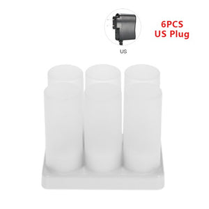 4/6/12pcs LED Electric Candle Rechargeable Flameless Tea Light Waxless Romantic Wedding Dinner Party Decoration With Battery