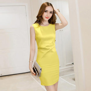 4 Colors New Fashion Simple Design Lady office Dress Sexy Slim Tank women Mini Dress Fashion Sleeveless women Dresses  2021