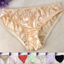 Load image into Gallery viewer, 4 PACK 100% Pure Silk Women&#39;s Panties Brief Underwear Lingerie Plus Size M-3XL MS004