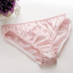 4 PACK 100% Pure Silk Women&#39;s Panties Brief Underwear Lingerie Plus Size M-3XL MS004