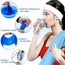 Load image into Gallery viewer, 4 Pack Ice Cold Instant Cooling Towel Running Outdoor Gym Chilly Pad Sports Yoga Quick-Dry Ice Towels Fitness Gym