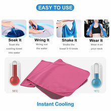 Load image into Gallery viewer, 4 Pack Ice Cold Instant Cooling Towel Running Outdoor Gym Chilly Pad Sports Yoga Quick-Dry Ice Towels Fitness Gym