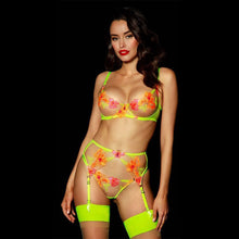 Load image into Gallery viewer, 4 Pieces Set Women Sexy Embroider Sensual Lingerie Underwear Lace Flower Erotic Costumes Bra Transparent Exotic Underwire