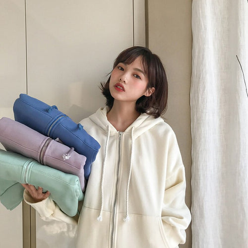 4 colors 2020 Fashion Women Autumn Winter Hoodie Coats Warm Zipper Jacket Casual Clothing Tops Female Coat womens