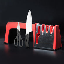 Load image into Gallery viewer, 4 in 1 Knife Sharpener Ceramic Kitchen Knife Shears Scissors Sharpening Tools Diamond Coated Non-slip Base Stainless Steel