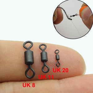 40PCS Micro Swivels Rig Rolling Swivel for D-Rig Ronnie Chod Running Rig Hooks for Boilies Carp Fishing Accessories Tackle