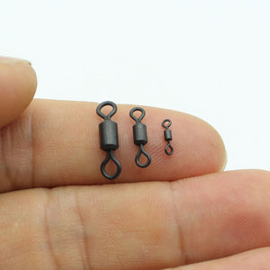 40PCS Micro Swivels Rig Rolling Swivel for D-Rig Ronnie Chod Running Rig Hooks for Boilies Carp Fishing Accessories Tackle
