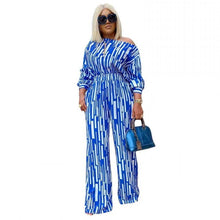 Load image into Gallery viewer, 4XL Women&#39;s Casual T-shirt Set Long Sleeve Top + Straight Pants 2 Set High Waist Loose African Clothing New Summer 2021 Vestidos