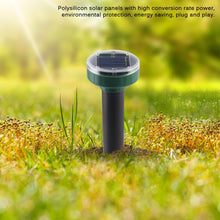 Load image into Gallery viewer, 4pcs Solar Powered Pest Reject Ultrasonic Sonic Mouse Mole Insect Pest Rodent Repellent LED Light Repeller Outdoor Lamp Garden