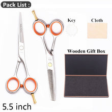 Load image into Gallery viewer, 5.5&quot; AQIABI Hairdressing Scissors Hair Professional Thinning Shears Set Hair Cutting Scissors Barber Scissors 440C Japan A1029