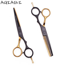 Load image into Gallery viewer, 5.5&quot; AQIABI Hairdressing Scissors Hair Professional Thinning Shears Set Hair Cutting Scissors Barber Scissors 440C Japan A1029