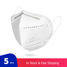 Load image into Gallery viewer, 5 pcs/bag KN95 Face Mask PM2.5 Anti-fog Strong Protective Mouth Mask Respirator Reusable (not for medical use)
