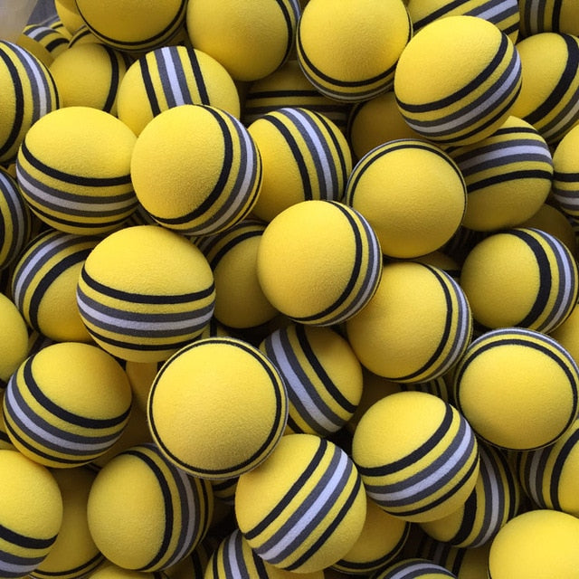 50pcs/bag  EVA Foam Golf Balls Hot new  Yellow/Red/Blue Rainbow Sponge Indoor golf Practice ball  Training Aid