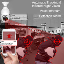 Load image into Gallery viewer, 5G Wifi E27 Bulb Night Vision Camera Surveillance Full Color Automatic Human Tracking 4X Digital Zoom Video Security Monitor Cam