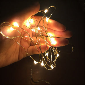 5M 10M LED String Lights Copper wire with Wooden Clothespins Battery Powered Garland for Photo Holder Christmas Wedding Birthday