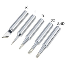 Load image into Gallery viewer, 5Pcs I+B+K+2.4D+3C soldering iron pure copper 900M soldering iron head set inside hot bare copper electric soldering iron tip