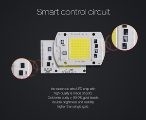COB LED Chip 50W 220V 110V  Smart IC No Need Driver LED Bulb Lamp For DIY Floodlight Spotlight cool white 10pcs/lot