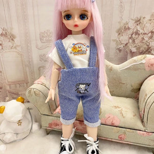 6 points girl doll BJD can change hair beautiful dress can make up toys gift movable joint doll Fashion Doll