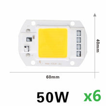 Load image into Gallery viewer, 6Pcs Cob Led Lamp Chip 110V 220V High Power 10W 20W 30W 50W 100W 120W Input Smart IC No Driver LED Bulb Flood Light Spotlight