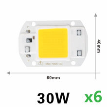 Load image into Gallery viewer, 6Pcs Cob Led Lamp Chip 110V 220V High Power 10W 20W 30W 50W 100W 120W Input Smart IC No Driver LED Bulb Flood Light Spotlight