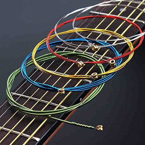 6Pcs/Set Acoustic Guitar Strings Rainbow Colorful Guitar Strings E-A For Acoustic Folk Guitar Classic Guitar Multi Color