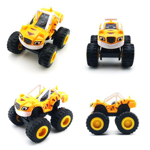 6pcs/Set Blazed Machines Car Toys Russian Miracle Crusher Truck Vehicles Figure Blazed Toys For Children Kids Birthday Gifts
