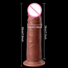 Load image into Gallery viewer, 7.9inch Real Skin Feeling Realistic Dildo Sliding Foreskin Design Suction Cup Huge Big Penis Dick Adult Erotic Sex Toy for Women