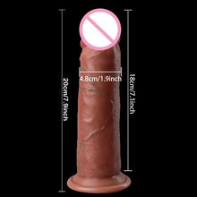 Load image into Gallery viewer, 7.9inch Real Skin Feeling Realistic Dildo Sliding Foreskin Design Suction Cup Huge Big Penis Dick Adult Erotic Sex Toy for Women