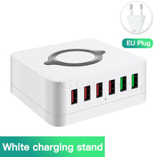 Load image into Gallery viewer, 72W 6 Port Quick Charge 3.0 USB Charger Adapter Wireless Charger Charging Station Phone Charger For iPhone Samsung Huawei Xiaomi