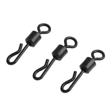 Load image into Gallery viewer, 75pcs/lot Large Long Body Q-Shaped Black Quick Change Swivels For Carp Fishing Size 4# Fishing Terminal Tackle Accessories pesca