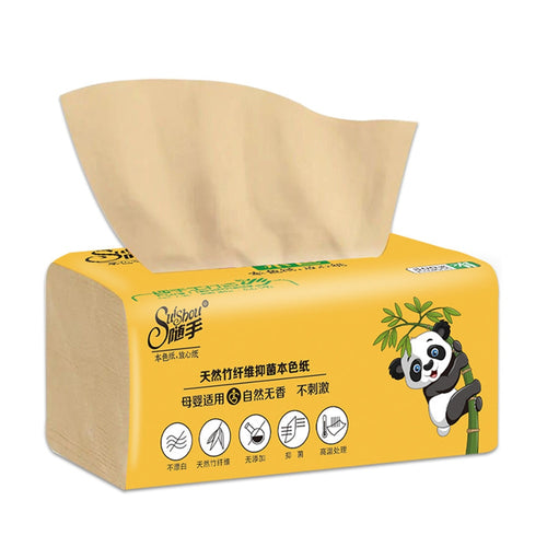 8 Packs Bamboo Pulp Facial Tissues Eco-Friendly Recycled Paper Home Use Soft Dinner Napkins (300pcs/pack) Toilet Paper