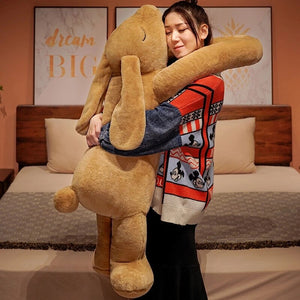 90/120cm Lovely Giant Animal Soft Cartoon Long Ears Huggable Bunny Plush Toy Rabbit Stuffed Pillow For Kids Girl Nice Gift