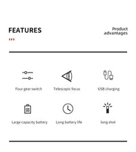 Load image into Gallery viewer, 10pcs Strong Light T6 Flashlight LED Aluminum Alloy Telescopic Focusing Flashlight Mini Waterproof Strong Light Portable Outdoor Flash