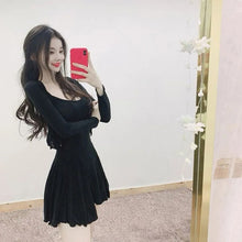 Load image into Gallery viewer, A-Line Dresses Woman Korean Fashion Spring Summer Dress Suit+Tops 2 Piece Sets Match Mini Robes Tunic Ruffle Sexy Mini Dress