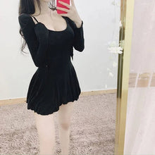 Load image into Gallery viewer, A-Line Dresses Woman Korean Fashion Spring Summer Dress Suit+Tops 2 Piece Sets Match Mini Robes Tunic Ruffle Sexy Mini Dress