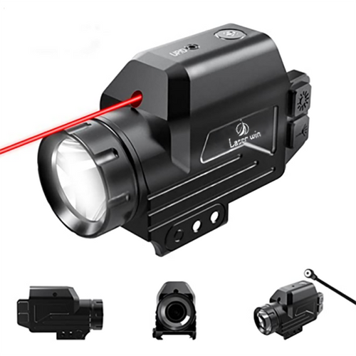 1000 Lumens Flashlight Red Dot Laser Sight Combo Rail for Guns Red Beams with Magnetic Charging and Tactical Strobe Weapon Light