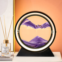Load image into Gallery viewer, Moving Sand Art Picture Round Glass 3D Hourglass Deep Sea Sandscape In Motion Display Flowing Sand Frame 7/12inch For home Decor