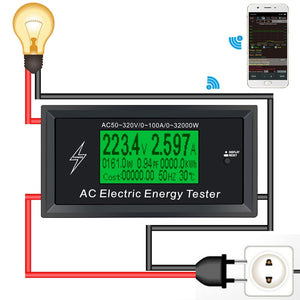 AC Meter 100A Digital Voltage phone app  indicator Power Energy Voltmeter Ammeter current Amps Volt wattmeter tester detector