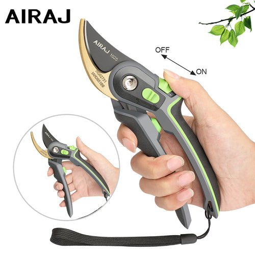 AIRAJ Pruning Shears Set Cutting 28mm Gardening Branches and Flowers Multifunctional Pruning Tool with Folding Saw and Gloves