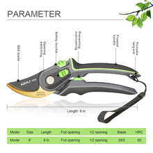 Load image into Gallery viewer, AIRAJ Pruning Shears Set Cutting 28mm Gardening Branches and Flowers Multifunctional Pruning Tool with Folding Saw and Gloves